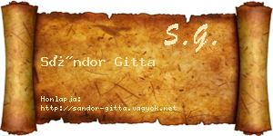 Sándor Gitta névjegykártya